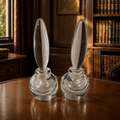 Vintage Clear Glass Decanter Stoppers Replacement Set of 2