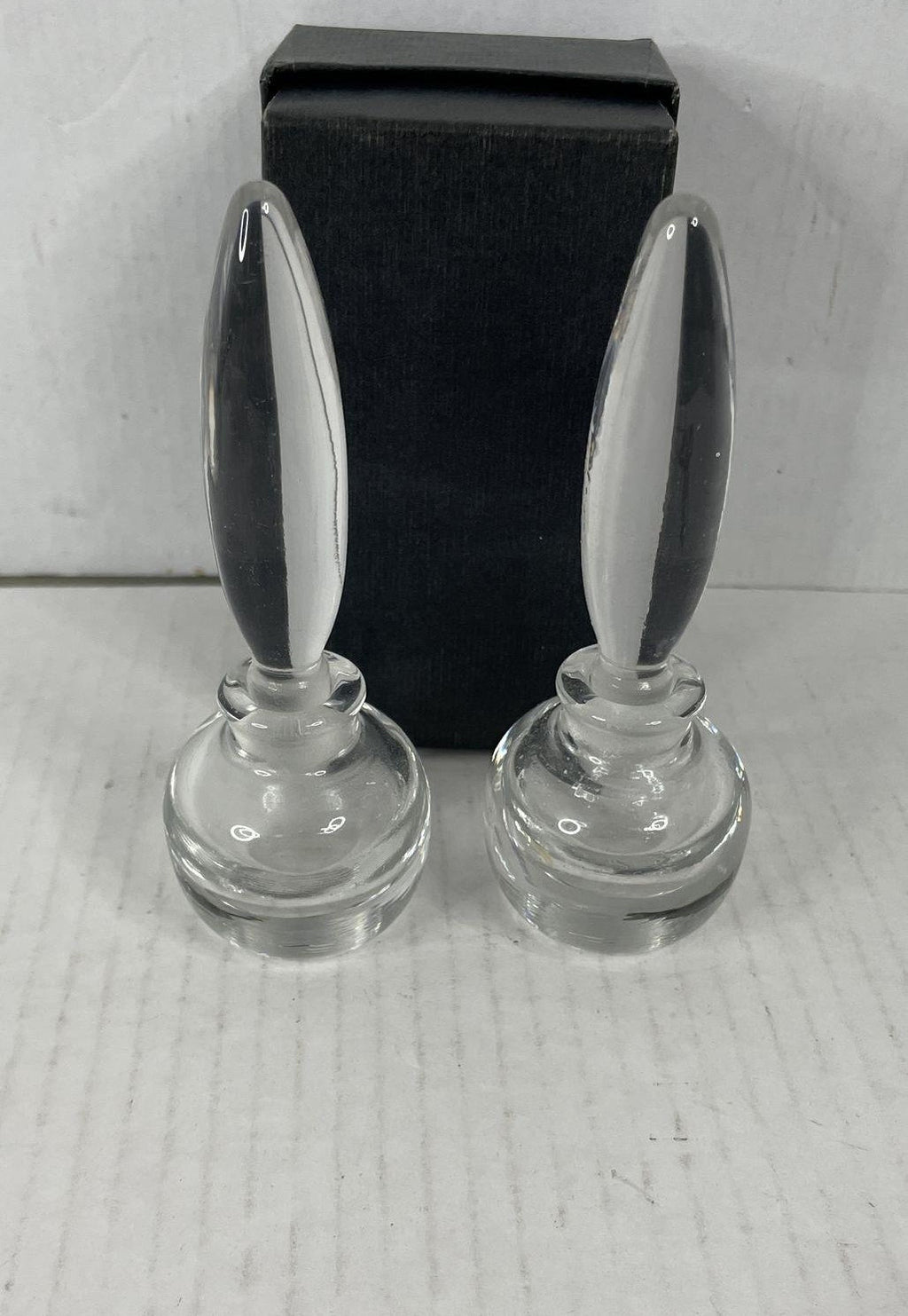 Vintage Clear Glass Decanter Stoppers Replacement Set of 2