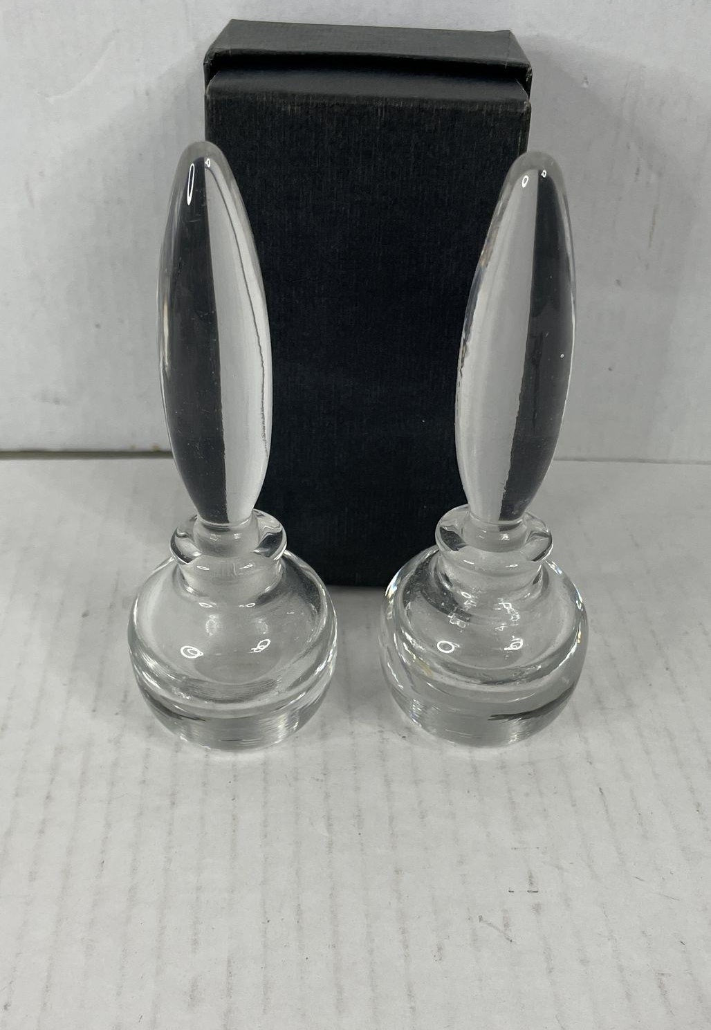 Vintage Clear Glass Decanter Stoppers Replacement Set of 2