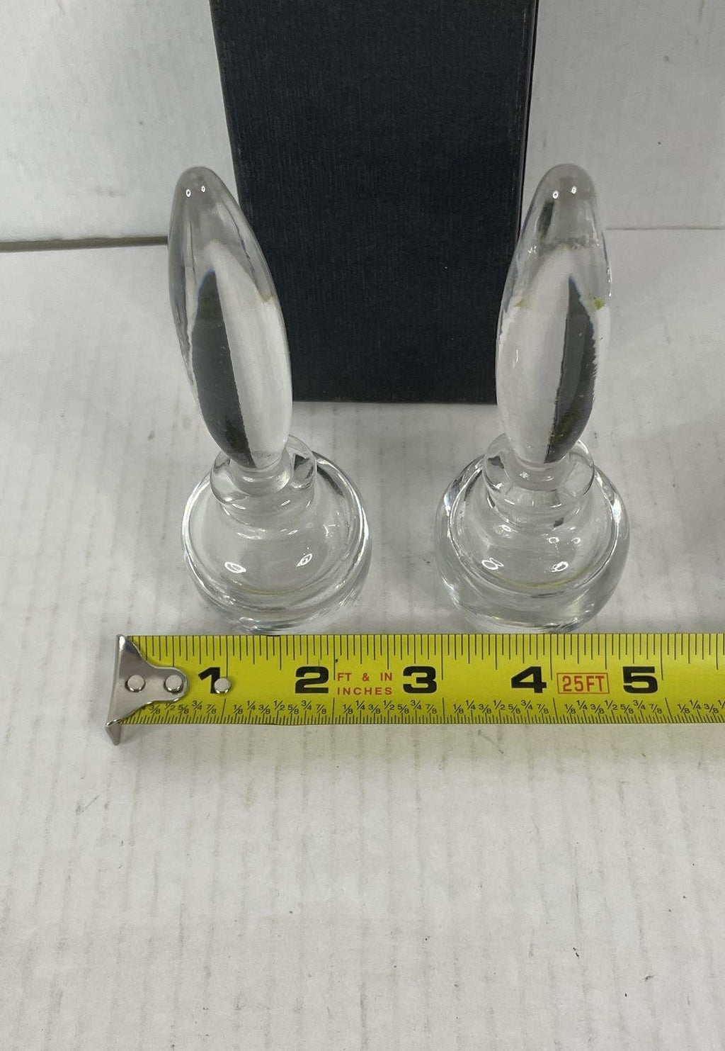 Vintage Clear Glass Decanter Stoppers Replacement Set of 2