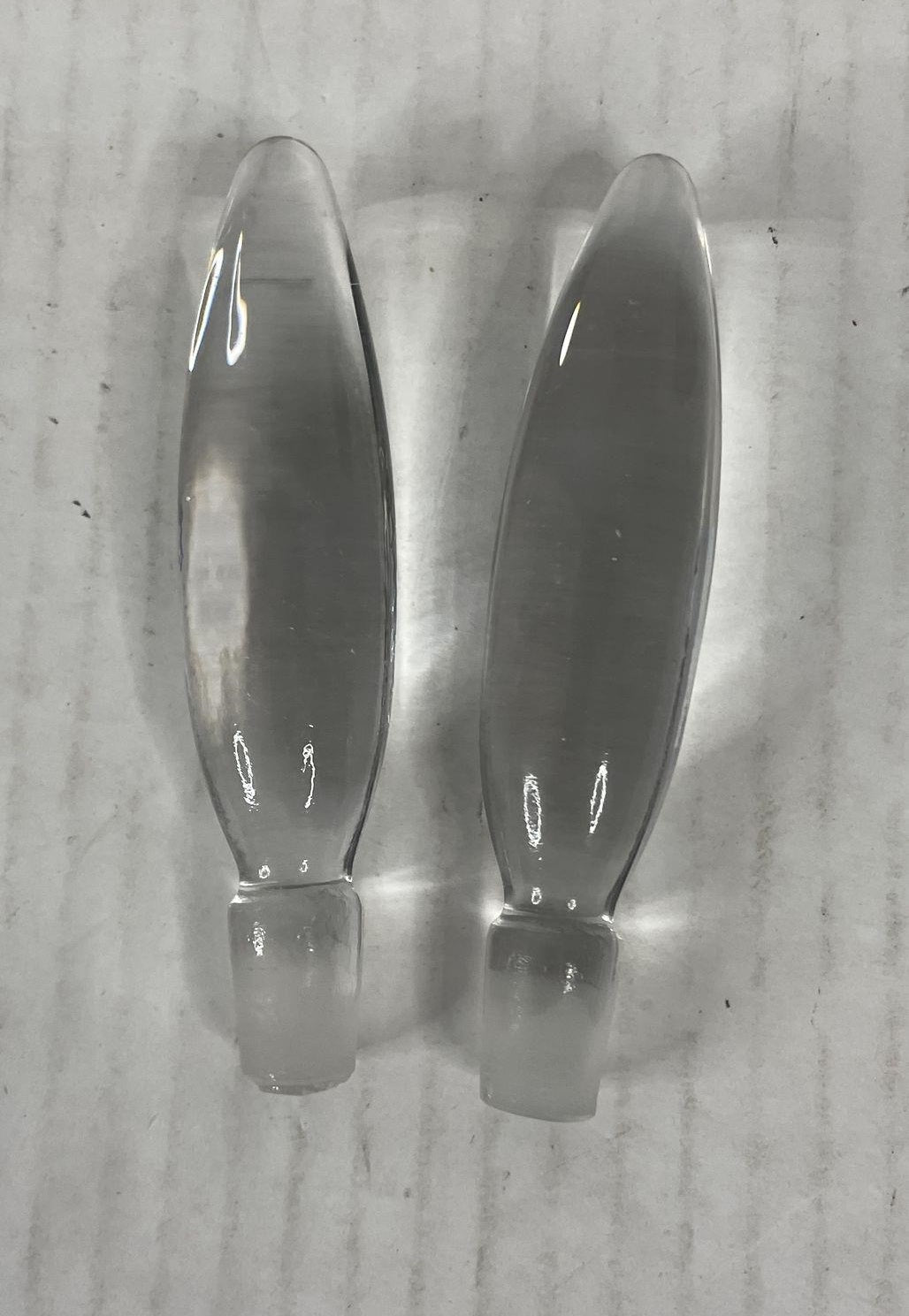 Vintage Clear Glass Decanter Stoppers Replacement Set of 2