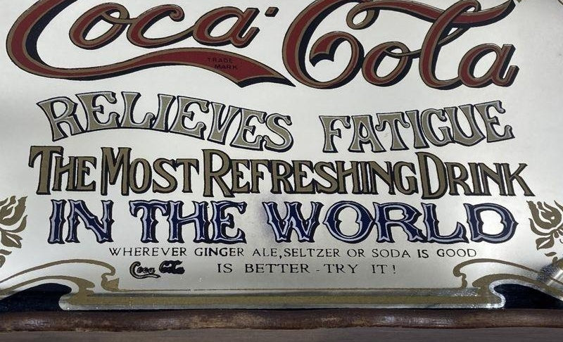 Vintage Coca Cola Relieves Fatigue 16" Mirrored Tray