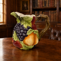 Sonoma Harvest Ceramic Pitcher Hand-Painted Fruit Motifs Dishwasher Safe