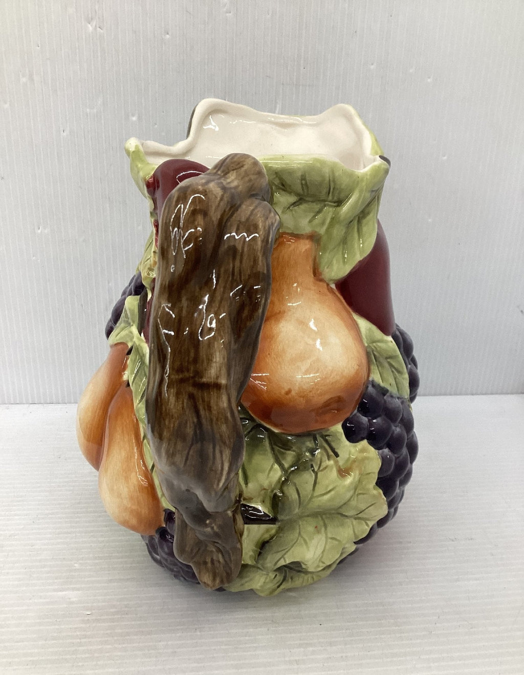 Sonoma Harvest Ceramic Pitcher Hand-Painted Fruit Motifs Dishwasher Safe