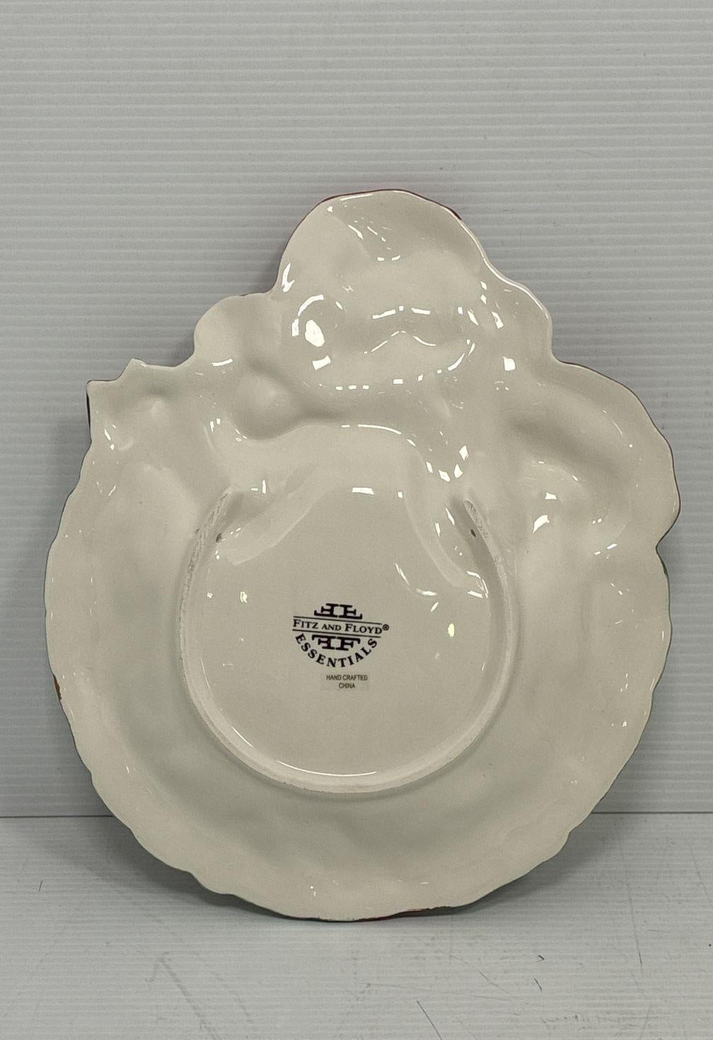 Vintage Fitz & Floyd Santa Wreath Canape Plate Porcelain Holiday Decor