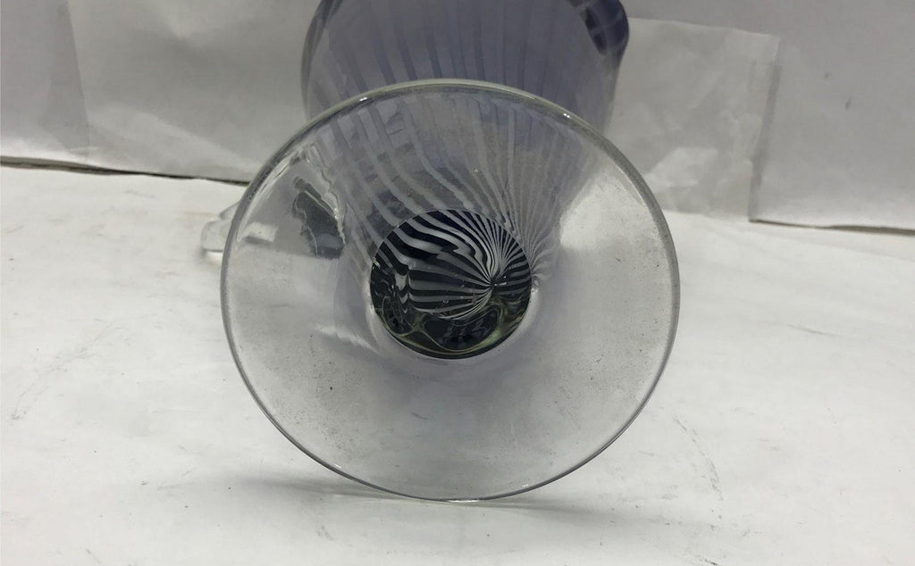 Vintage Purple & White Striped Glass Pitcher