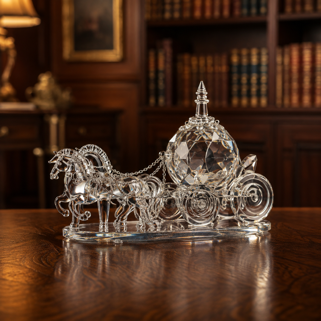 Godinger Shannon Collection Crystal Wedding Coach Carriage Figurine