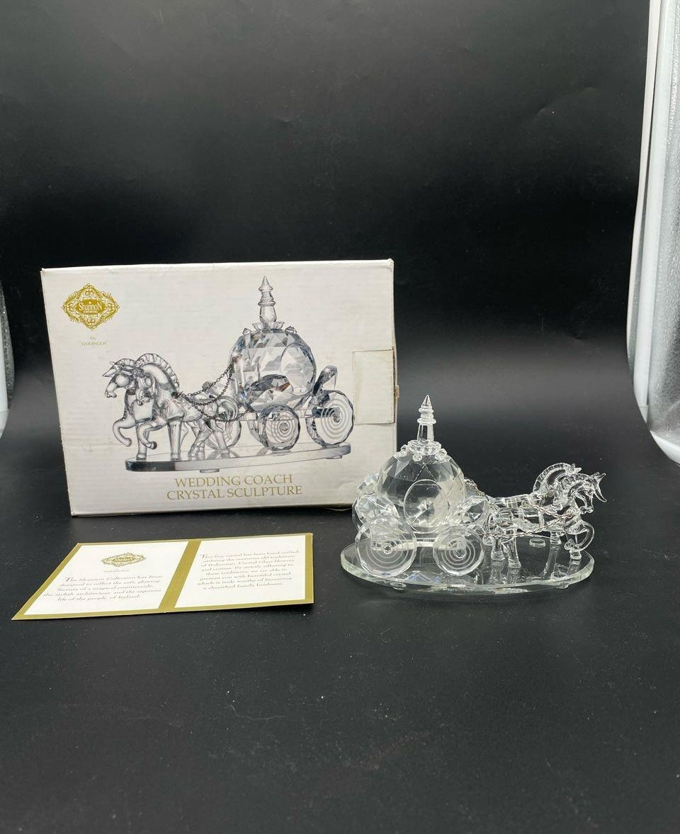 Godinger Shannon Collection Crystal Wedding Coach Carriage Figurine