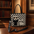Karl Lagerfeld Paris Maybelle Checkerboard Karl & Choupette Tote Crossbody