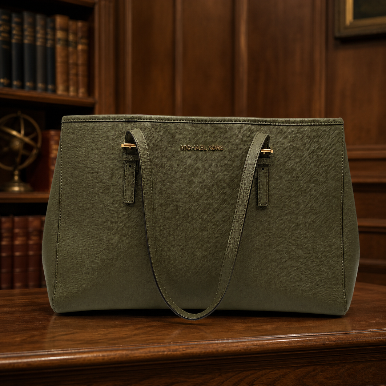 MICHAEL Michael Kors Olive Green Jet Set Travel Tote Bag