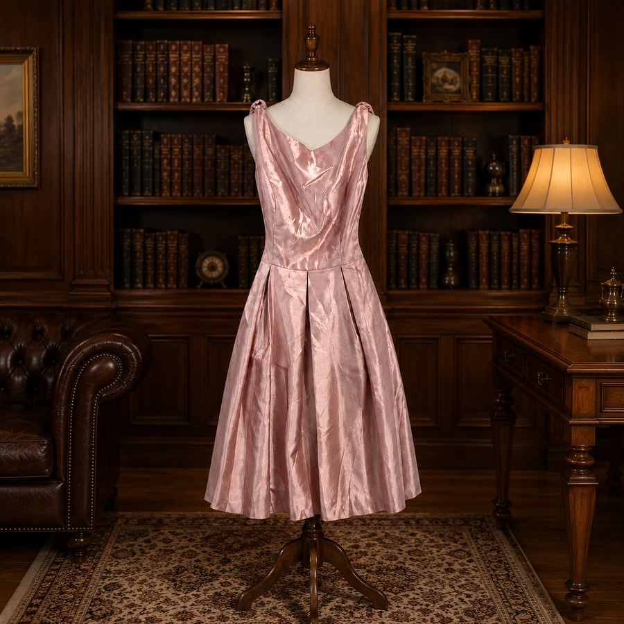 Jasmine Bridesmaids Misty Pink high neck satin dress, size 12