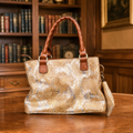 Patricia Nash Norcia Leather Gold and Silver Metallic Snakeskin Purse and Coin Purse