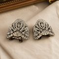 Vintage Holfast Art Deco Rhinestone Pavé Fan Shoe Clips / Dress Clips Pair