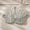 Vintage Glenoit Regina Glenara White Faux Fur Stole | Lined Shawl Cape Wrap