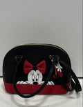 Black Mickey Mouse Satchel Top Handle Bag With Detachable Strap