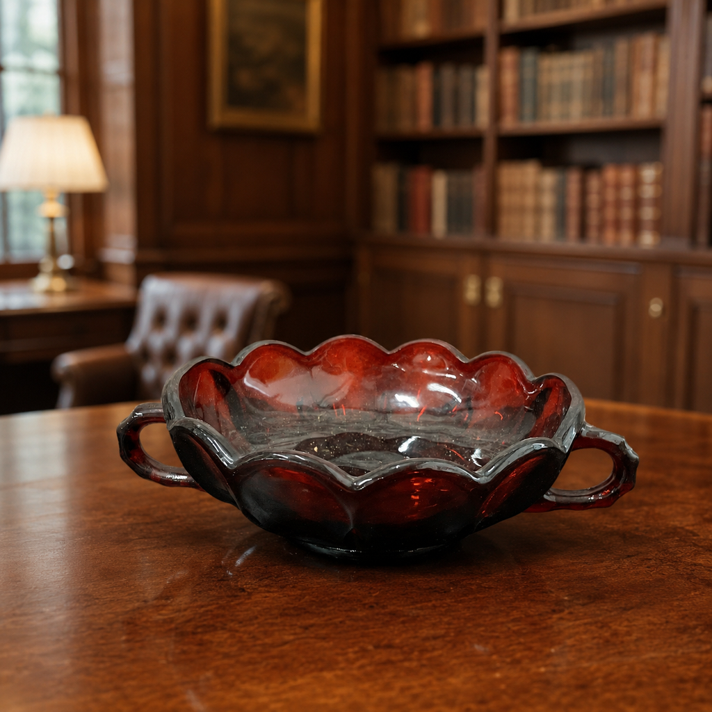 Two Handled Nappy Dish Bowl