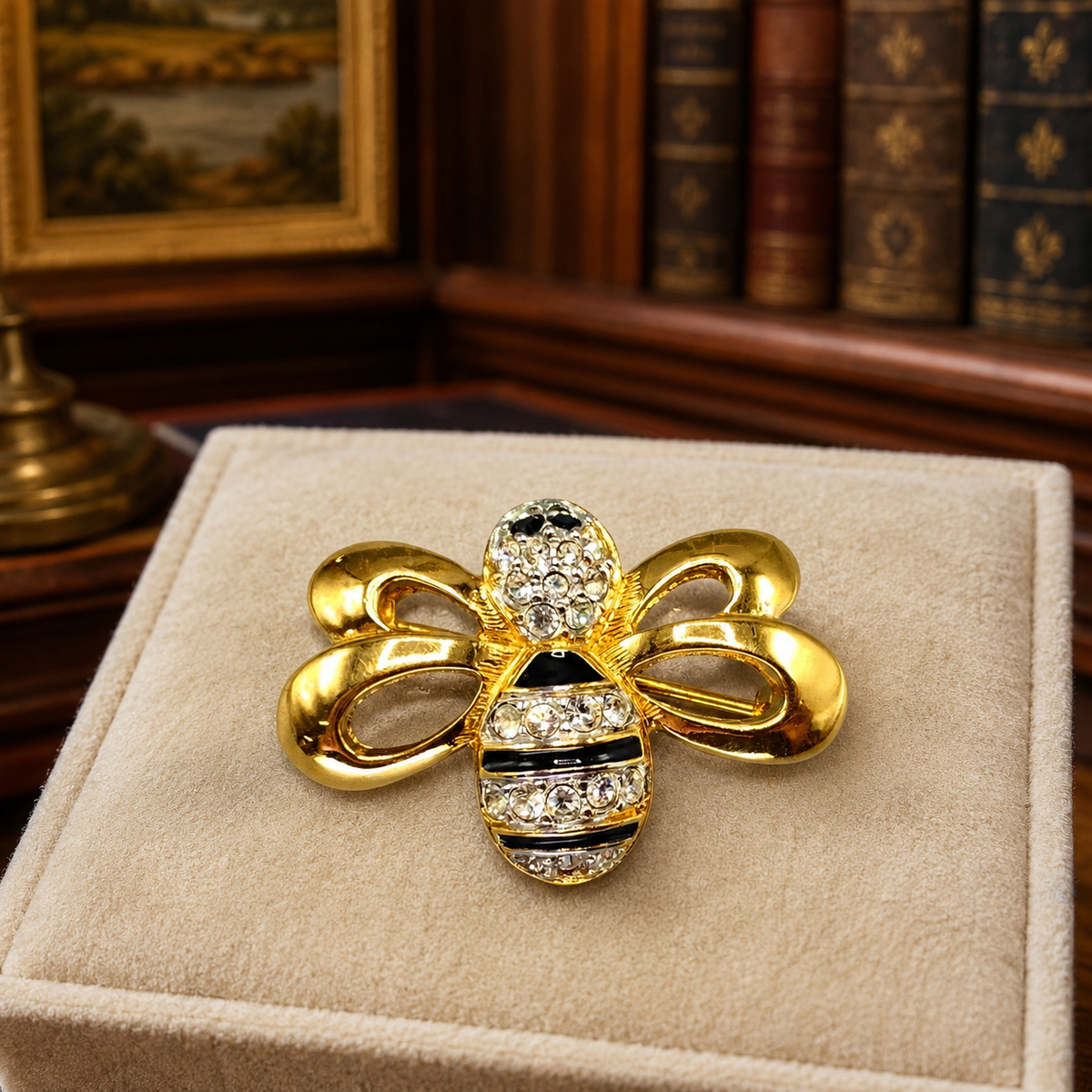 Gold-tone bee brooch