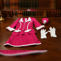 Weissman Pink & White Peplum Costume Dress with Hat & Gloves, Size SA