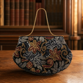 Carolyne Barton Beaded Evening Bag with Floral Design | 8" Vintage-Style Chain Clutch