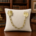 1950s–1960s Trifari Gold Tone Sweater Clip Earrings