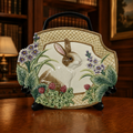 Fitz and Floyd Essentials Botanical Bunny Canape Plate, Floral Rabbit Garden Serving Plate