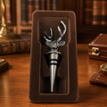 AGE REVIEW Silver Tone Stag Head Wine Bottle Stopper with Gift Box Barware Bottle Cork
