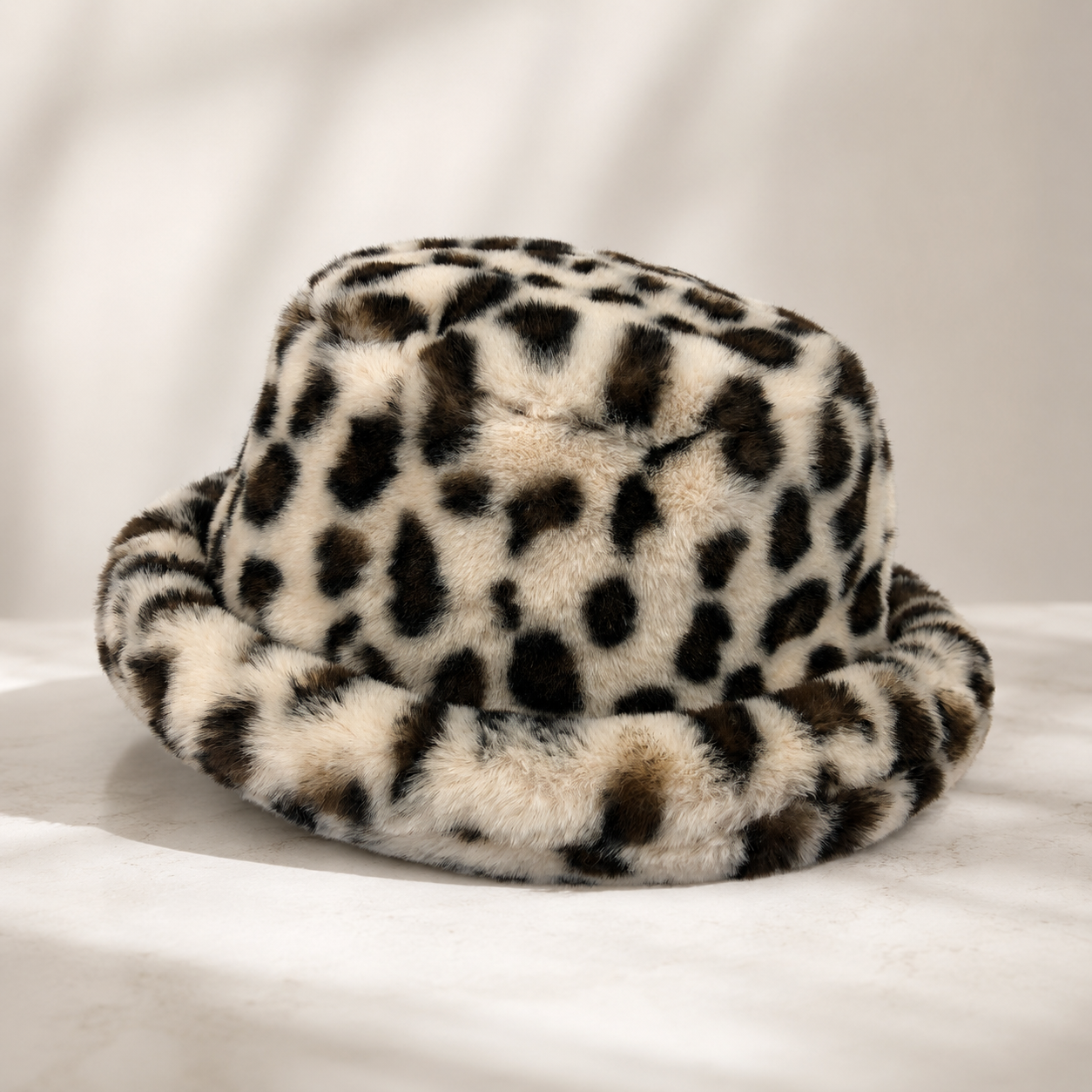 Urban Outfitters Leopard Print Faux Fur Bucket Hat | Super Soft Winter Accessory