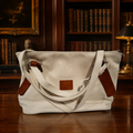 Cristina Cream Italian Leather Shoulder Bag, Slouchy Tote with Adjustable Strap