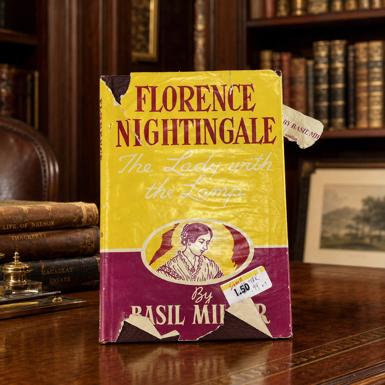 Florence Nightingale: The Lady with the Lamp by Basil Miller | Signed by Basil Miller 1947 Hardcover with Dust Jacket (Fixes)