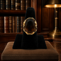 Uncas Gold Electroplate Ring with Faceted Statement Stone
