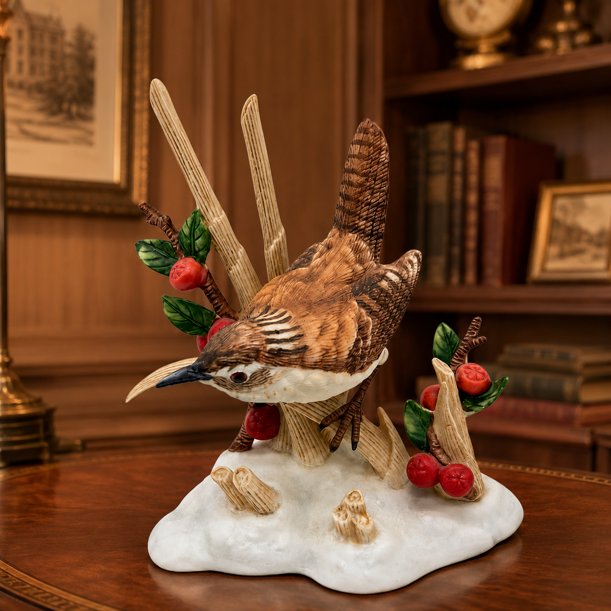 1990 Lenox Marsh Wren Porcelain Figurine