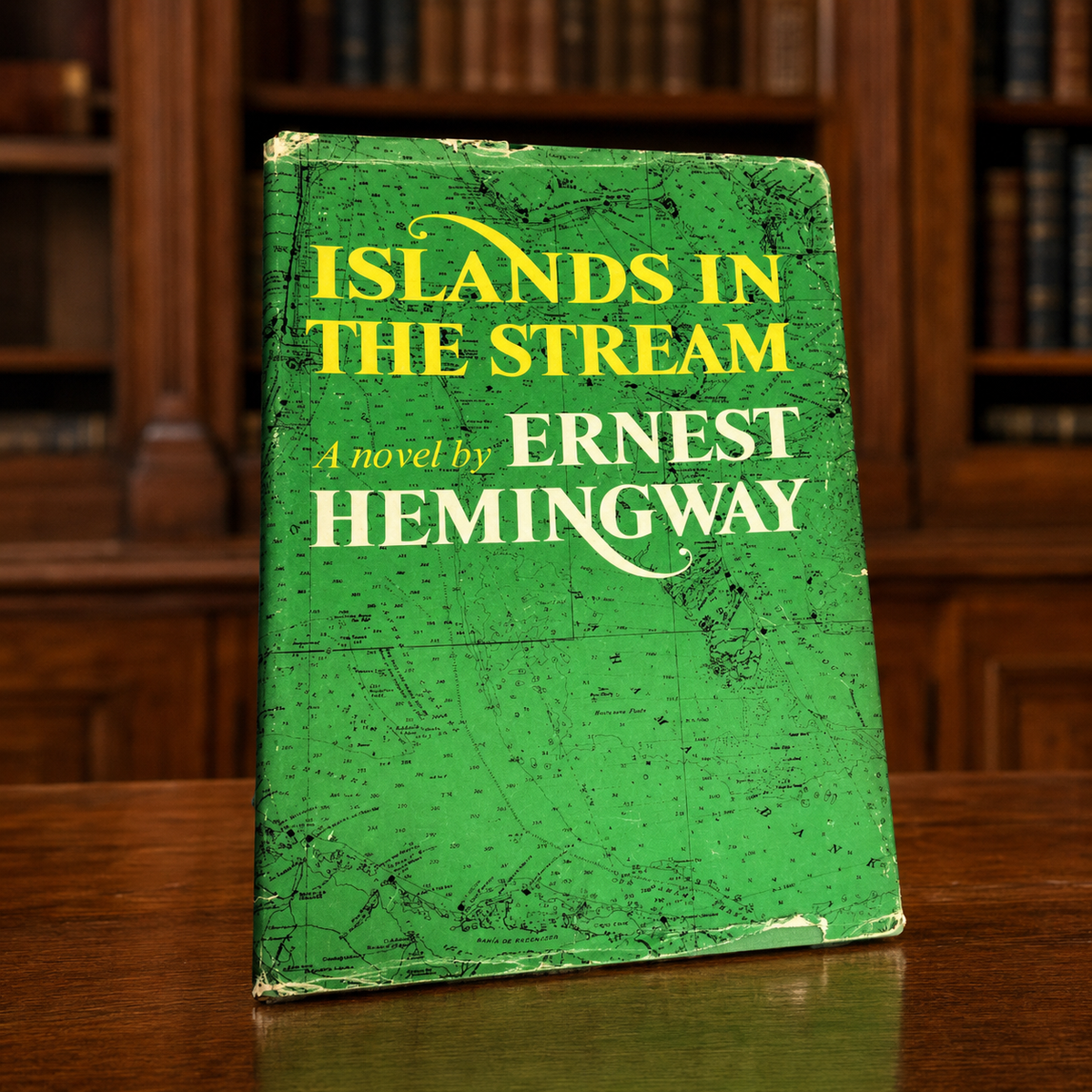 Islands in the Stream by Ernest Hemingway, Scribner hardcover in green dust jacket