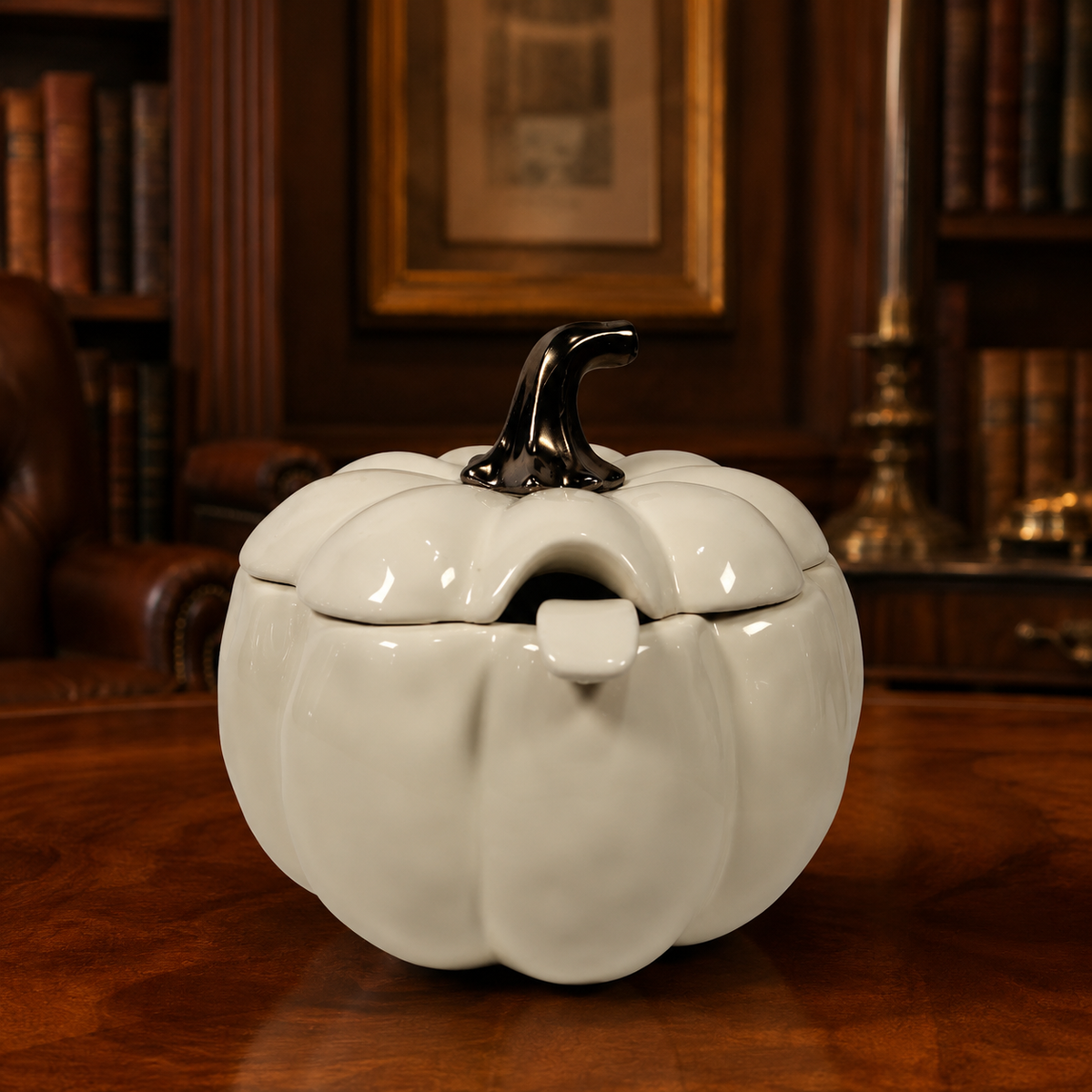 CONTEMPORARY Better Homes & Gardens Ceramic Pumpkin Serving Bowl with Lid and Spoon