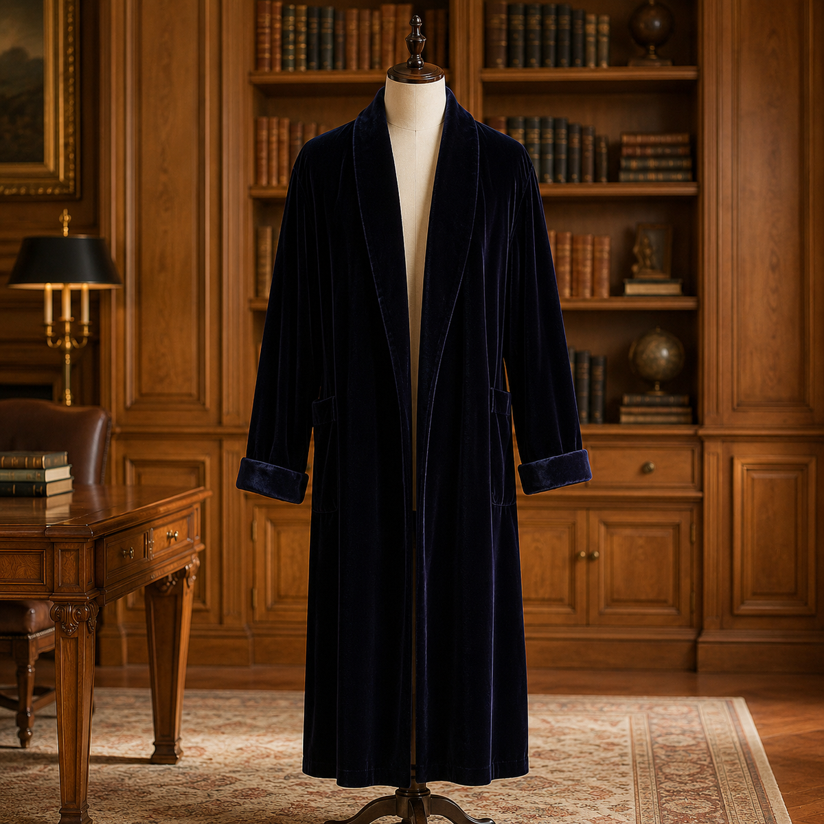 Diamond Tea Holt Renfrew deep purple velvet wrap robe with tie belt