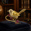 Eye Candy Los Angeles Rhinestone Bird & Flower Adjustable Ring, Gold Tone Statement Jewelry