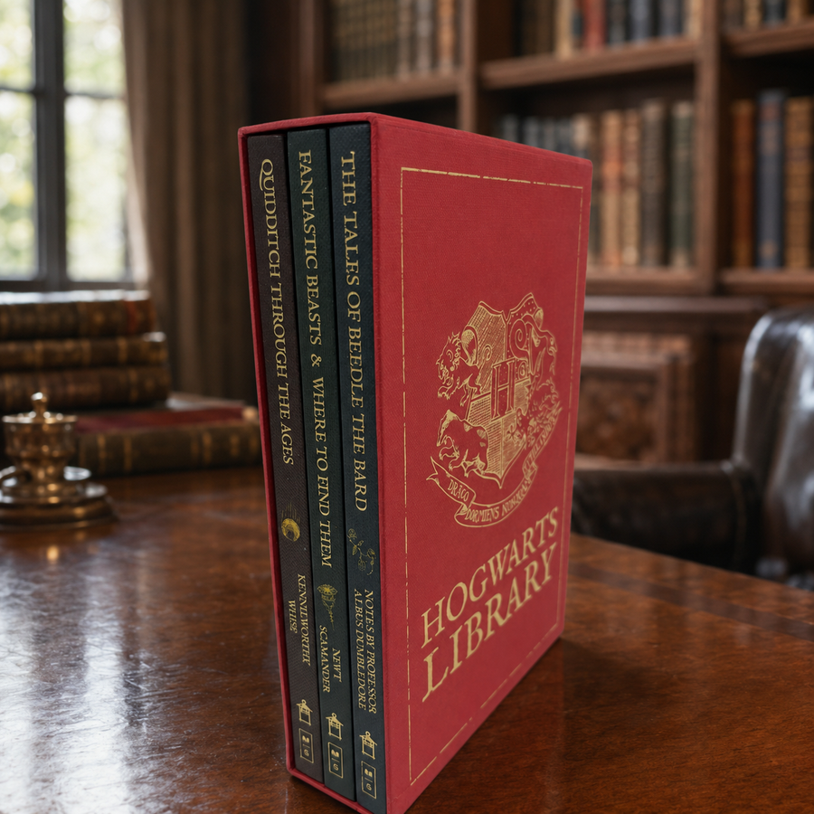 Hogwarts Library boxed set by J.K. Rowling, Scholastic, three companion books in box