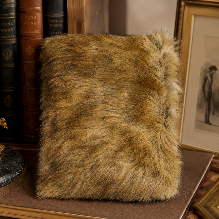 Warm brown faux fur scarf wrap