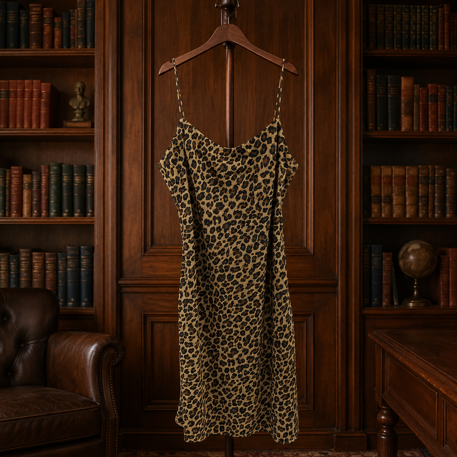 Abercrombie and Fitch brown and black leopard print mini dress, size XL