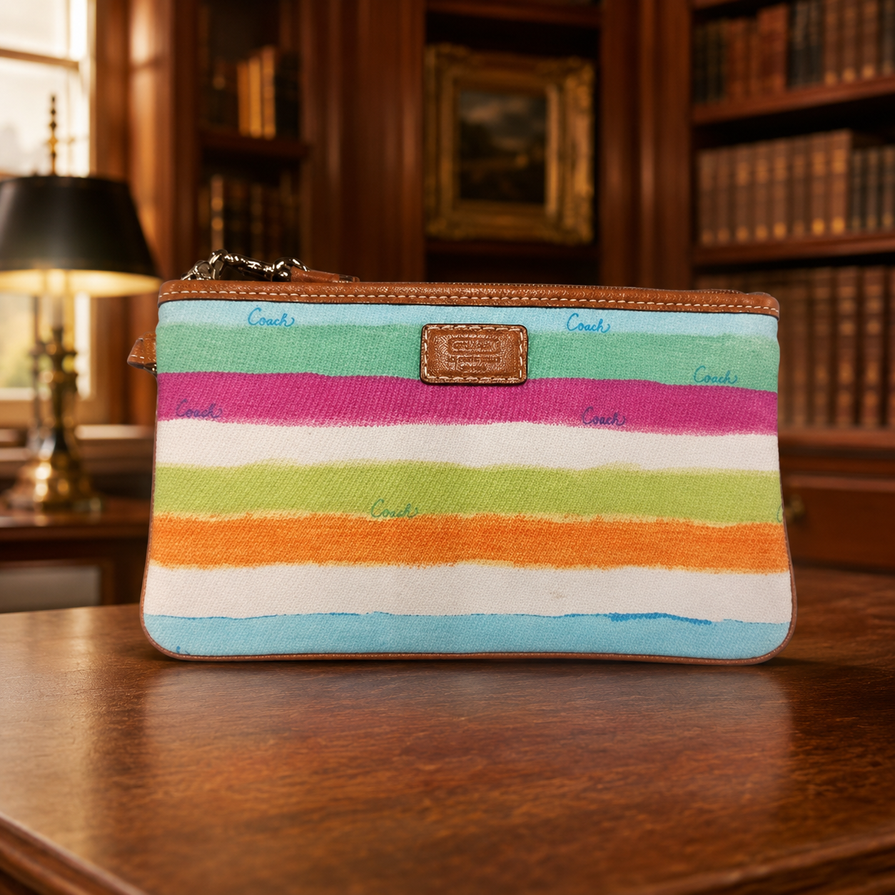 Coach Accessory Bag - Multicolored w Silver Hardware