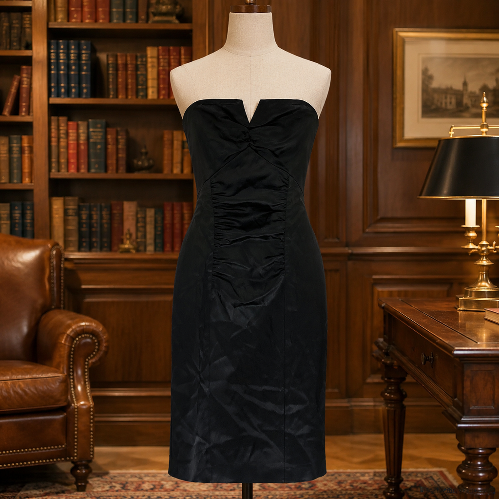 Nicole Miller Women's Black Short Strapless Body-Fitted Dress Size 10