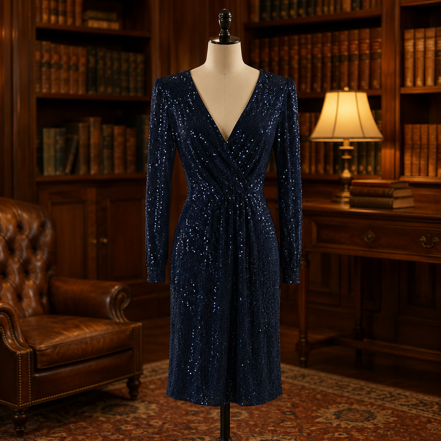 John Meyer Studio Blue Sequin Dress Size 14