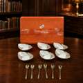 Vintage Cinderella Gold Trim Dessert Bowl Dishes with Spoons
