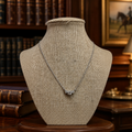 Lia Sophia Silver Tone Cubic Zirconia Trio Pendant Necklace 4.1g