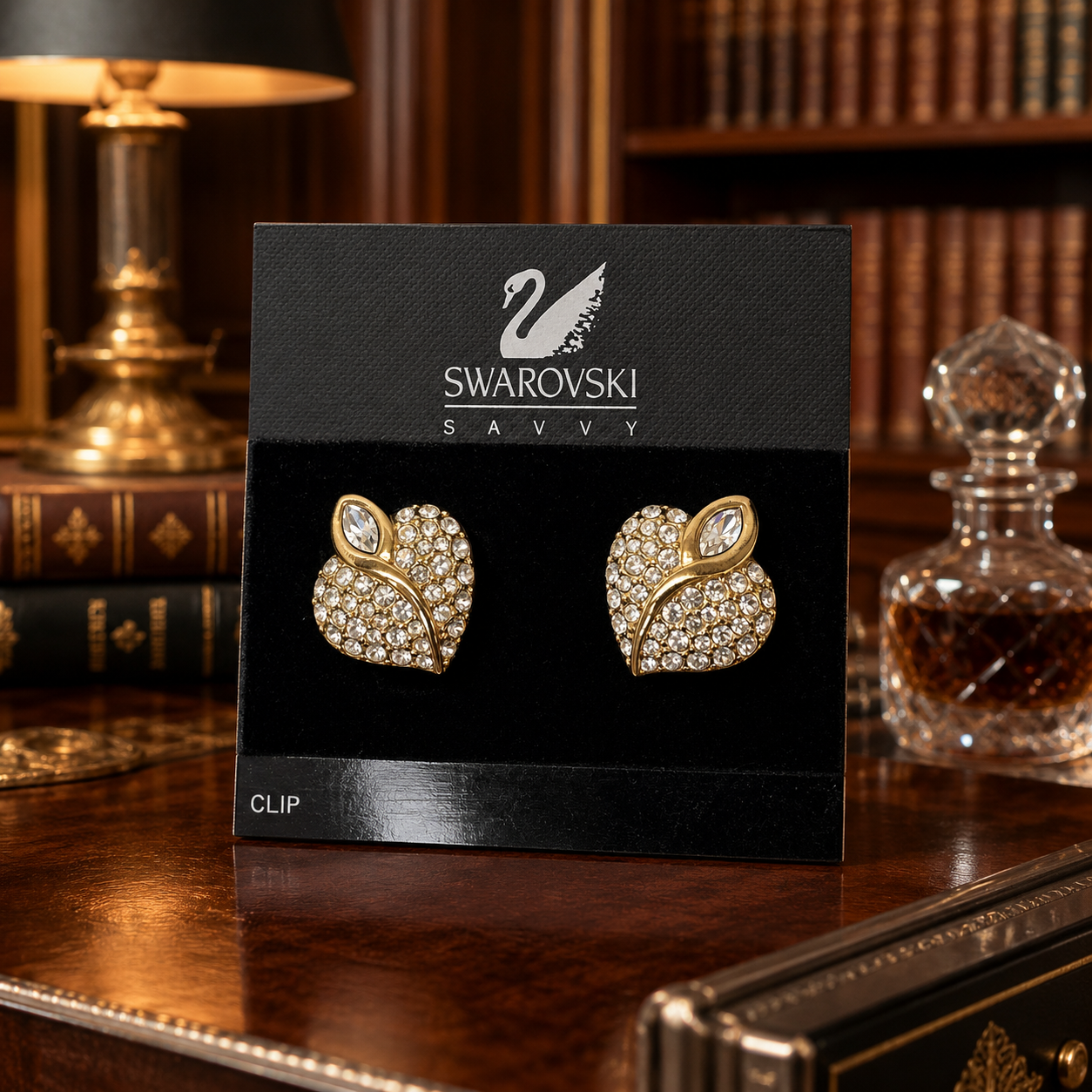 Swarovski Savvy Crystal Gold Tone Clip Earrings
