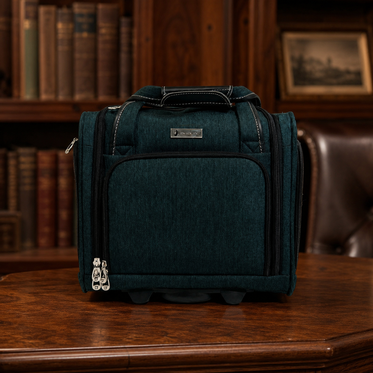 London Fog Teal Carry-On Suitcase, Compact Rolling Travel Bag with Telescoping Handle