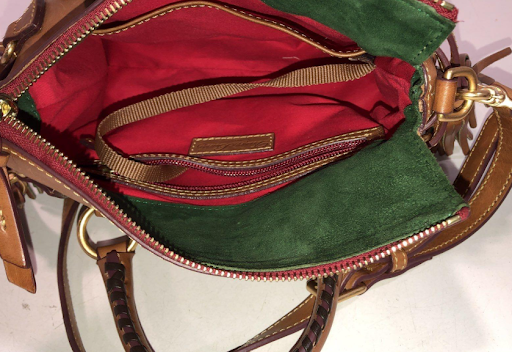 Dooney & Bourke Florentine Leather Satchel Brown Tassel Bag Crossbody Strap