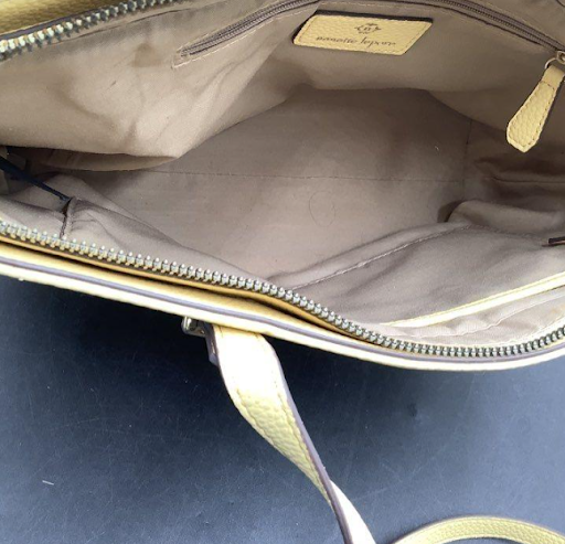 Nanette Lepore Butter Yellow Pebbled Faux Leather Tote Bag Minimalist Shoulder Purse