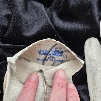 Vintage Genuine Deerskin Leather Ladies Gloves | Cream Dress Gloves Size 6½