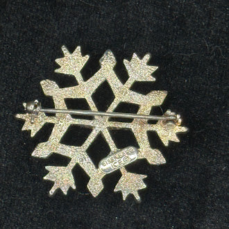 Vintage Eisenberg Ice Snowflake Brooch Silver Tone Rhinestone Winter Holiday Pin