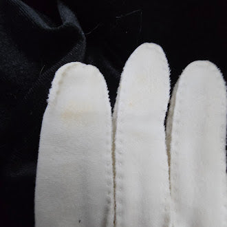 Vintage white beaded long dress gloves embellished opera style ladies gloves